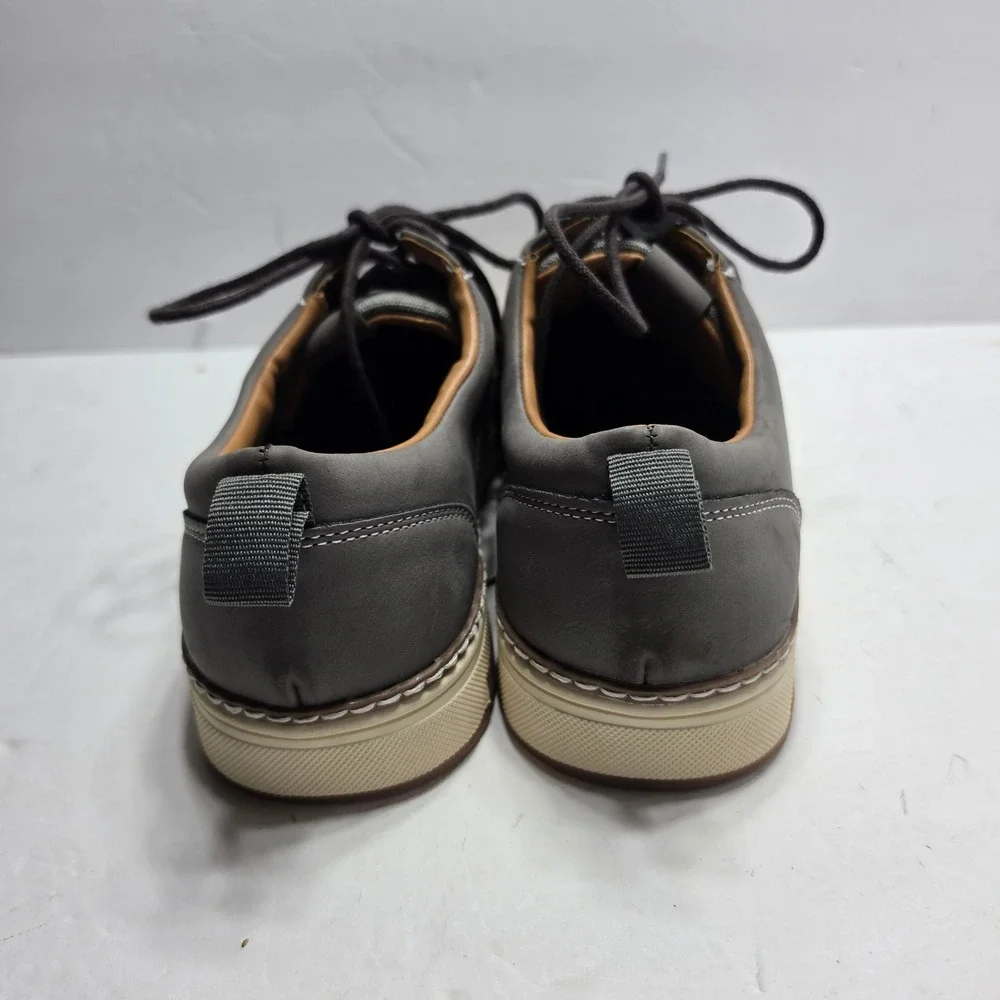 St Johns Bay Jacob Mens Grey Canvas Oxford Memory Foam Shoes 10.5M 016-1403
